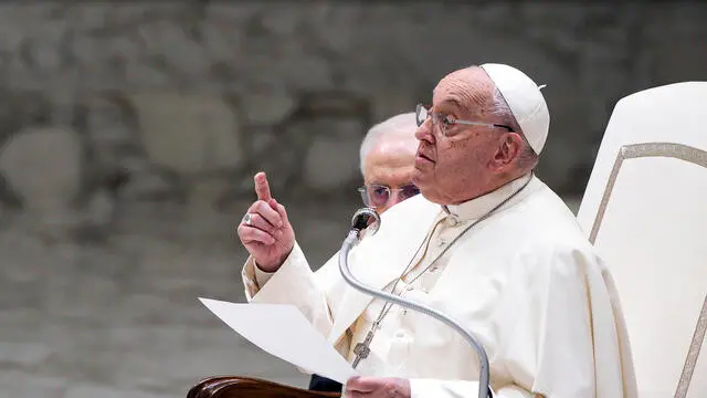 Pope Francis during the Jubilee audience in the Paul VI Hall, Vatican City, 11 January 2025. ANSA/ANGELO CARCONI