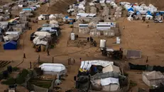 epa11799797 A general view shows the tents of internally displaced Palestinians, which were flooded during heavy rains in Khan Yunis camp in the southern Gaza Strip, 31 December, 2024. According to the UN, at least 1.9 million people (or nine in ten people) across the Gaza Strip are internally displaced, including people who have been repeatedly displaced. Since October 2023, only about 11 percent of the Gaza Strip has not been placed under Israeli-issued evacuation orders, the UN aid coordination office OCHA said.Â EPA/HAITHAM IMAD