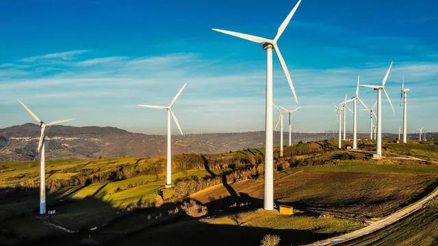 Energia: parco eolico di Guardia Lombardi in provincia di Avellino. Napoli 18 Febbraio 2021. ANSA/CESARE ABBATE