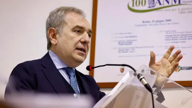 Giuseppe Santalucia, presidente della ANM, durante la riunione del Comitato direttivo centrale dell'Associazione nazionale magistrati, Roma 18 gennaio 2025. ANSA/FABIO FRUSTACI