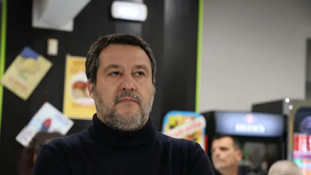 Foto Matteo Salvini oggi pomeriggio a Spoleto per appuntamento elettorale. Foto di Gianluigi Basilietti