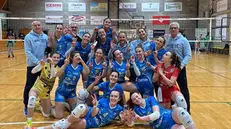 La gioia del Brescia Volley, ancora vittorioso, e ora terzo in classifica - © www.giornaledibrescia.it