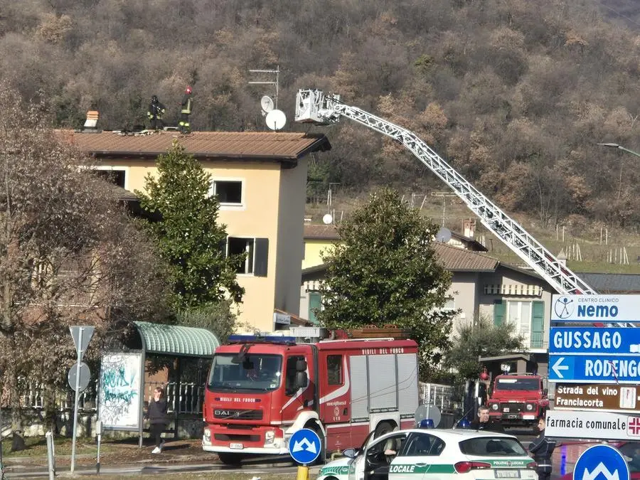 L'incendio a Gussago