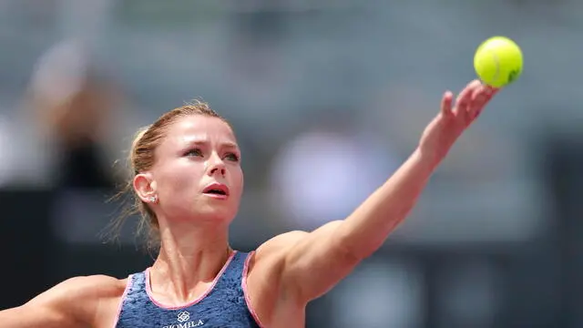 epa10870567 Camila Giorgi of Italy in action against Cristina Bucsa of Spain during a match of the Guadalajara Open WTA 1000, in Guadalajara, Jalisco, Mexico, 19 September 2023. EPA/Francisco Guasco