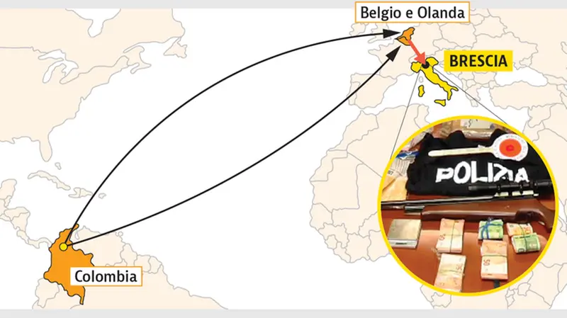 Le rotte del narcotraffico tra il Sudamerica e l'Europa