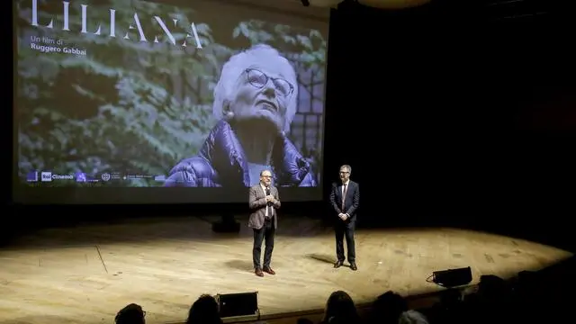 Proiezione del docufilm ‘Liliana’ che ripercorre la vita della senatrice Liliana Segre presso il Teatro dal Verme a Milano, 12 novembre 2024. ANSA/MOURAD BALTI TOUATI