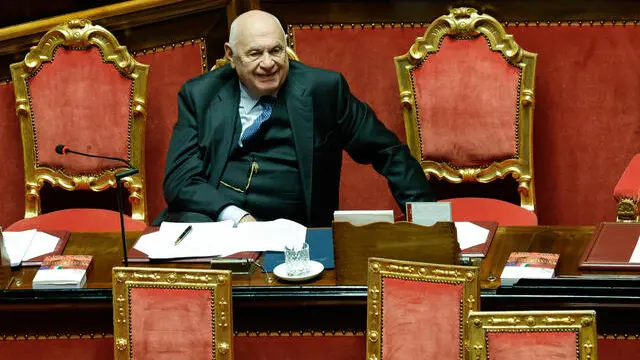Il ministro della Giustizia Carlo Nordio in Senato durante la relazione sull'amministrazione della giustizia , Roma, 22 Gennaio 2025. ANSA/GIUSEPPE LAMI