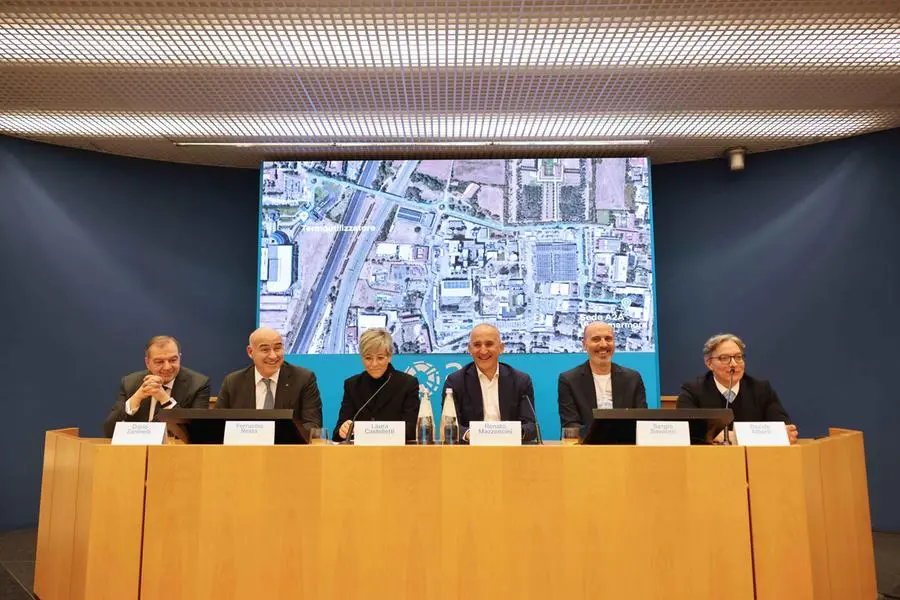 conferenza stampa presentazione dell’automobile a guida autonoma, car sharing di Brescia , 22 gennaio 2025. Ansa Filippo Venezia