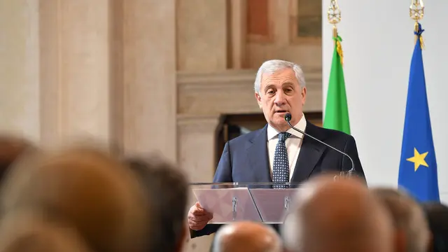 Il ministro degli Affari Esteri e della Comunicazione Internazionale Antonio Tajani in occasione della riunione ministeriale sul Corridoio Meridionale dell’Idrogeno a Villa Madama Roma, 21 gennaio 2025. ANSA/FABIO CIMAGLIA