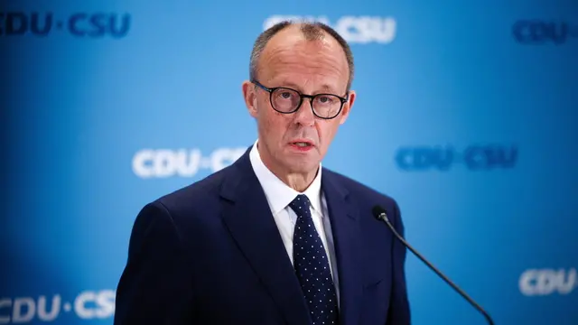 epa11846851 Chairman of the Christian Democratic Union (CDU) party and faction, Friedrich Merz, delivers a statement at the German parliament 'Bundestag' in Berlin, Germany, 23 January 2025. Merz delivered a statement in reaction to the knife attack on 22 January in Aschaffenburg. Two people have been killed in an attack on a group of children in a park in the Franconian town of Aschaffenburg. The victims were a 41-year-old man and a two-year-old boy from Morocco, according to Bavaria's Interior Minister Joachim Herrmann. Police detained a suspected perpetrator. EPA/CLEMENS BILAN