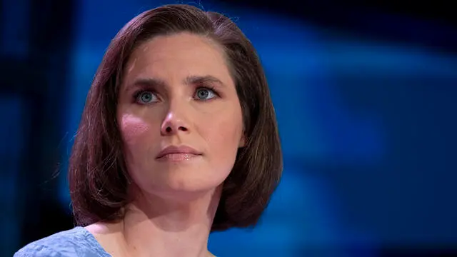 Amanda Knox ospite nel programma televisivo “Cinque Minuti” condotto da Bruno Vespa. Roma, 10 giugno 2024 ANSA/MASSIMO PERCOSSI