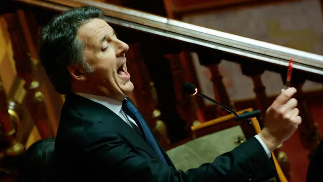 Matteo Renzi in Senato durante la relazione del ministro della Giustizia Nordio sull'amministrazione della giustizia , Roma, 22 Gennaio 2025. ANSA/GIUSEPPE LAMI