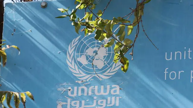 epaselect epa11690217 A sign at the entrance to the United Nations Relief and Works Agency for Palestine Refugees in the Near East (UNRWA) offices in Jerusalem, 29 October 2024. During the opening session of the winter legislative session of the Knesset, the Israeli parliament, lawmakers passed a law that prohibits the UN Palestinian refugee agency UNRWA from operating in Israeli territory. Israel has claimed that a number of UNRWA workers have been involved in the 07 October 2023 Hamas-led attack on Israel. UNRWA Commissioner-General Philippe Lazzarini said that the Knesset vote against UNRWA was 'unprecedented' and 'sets a dangerous precedent', adding that it 'opposes' the UN Charter and 'violates' the State of Israel's obligations under international law. EPA/ABIR SULTAN