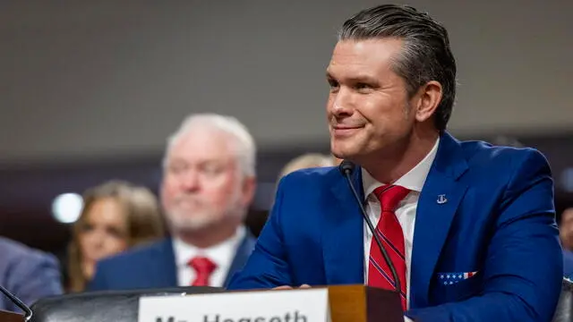 epa11824655 US Secretary of Defense nominee Pete Hegseth during his confirmation hearing before the Senate Armed Services Committee in the Dirksen Senate Office Building in Washington, DC, USA, 14 January 2025. Senators questioned the controversial nominee over allegations of financial mismanagement, sexual misconduct, and alcohol abuse. EPA/SHAWN THEW