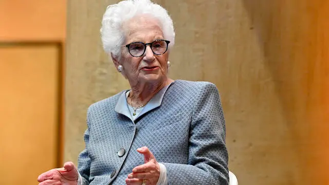 La senatrice a vita, Liliana Segre, durante la presentazione del libro di Nathania Zevi dal titolo Il nemico ideale, Roma, 17 ottobre 2024. ANSA/RICCARDO ANTIMIANI