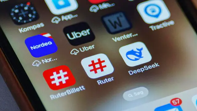 epa11856242 The Chinese app 'DeepSeek' on a mobile phone in Copenhagen, Denmark, 27 January 2025. The DeepSeek app is free to use.Â EPA/LISELOTTE SABROE DENMARK OUT