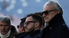 Il presidente della FeralpiSalò, Giuseppe Pasini (a destra) e il diesse Andrea Ferretti - Foto New Reporter © www.giornaledibrescia.it