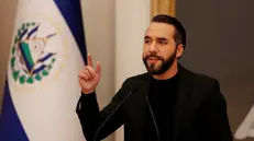 epa11825401 The President of El Salvador, Nayib Bukele, speaks during a press conference at the Presidential House in San Salvador, El Salvador, 14 January 2025. Bukele announced that his government would pay for water and electricity consumption for '95 percent' of households made in the previous month of December 2024 to 'relieve' the citizens' economy. EPA/RODRIGO SURA