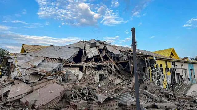 epa11579874 A handout photo made available on the Governor of the Belgorod Region Vyacheslav Gladkov's telegram channel, shows a grocery markey building destroyed following Ukraine shelling in Belgorod, Russia, 02 September 2024. According to Vyacheslav Gladkov, 11 civilians, including two children, were injured as a result of two air attacks. Nine wounded were hospitalized in Belgorod hospitals, two were given medical care, and further treatment will continue on an outpatient basis. Five of the injured are in serious condition, including two children. EPA/BELGOROD GOVERNOR VYACHESLAV GLA HANDOUT HANDOUT EDITORIAL USE ONLY/NO SALESHANDOUT EDITORIAL USE ONLY/NO SALES