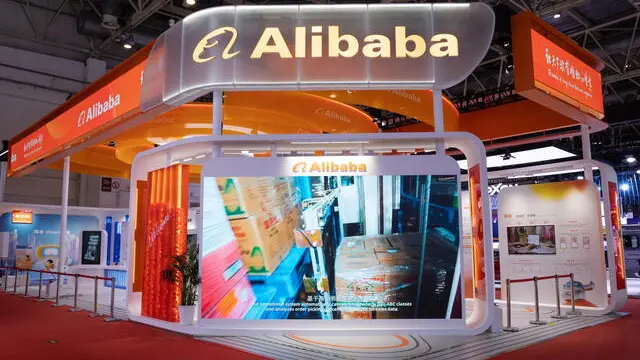 epa11741447 The Alibaba booth at the China International Supply Chain Expo (CISCE) in Beijing, China, 26 November 2024. The China International Supply Chain Expo runs from 26 November to 30 November 2024 under the theme 'Connecting the World for a Shared Future'. EPA/JESSICA LEE