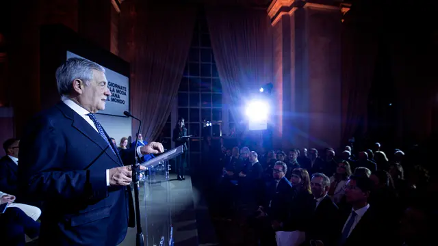 Il ministro degli Affari Esteri Antonio Tajani durante l’evento di lancio delle Giornate della moda italiana nel mondo, presso Villa Madama, Roma, 28 gennaio 2025. ANSA/ANGELO CARCONI