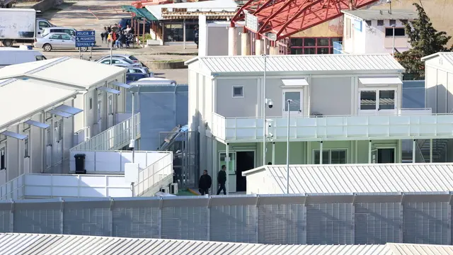 epa11858044 Officers inspect the detention center as a group of migrants who were rescued over the weekend in international waters south of Lampedusa, arrive at the port of Shengjin, Albania, 28 January 2025. Under the Italy-Albania deal, Italy has sent a group of 49 migrants to reception centers in Albania in a plan aimed at deterring sea crossings by processing asylum claims outside the European Union (EU). The initiative faced legal setbacks after Italian courts ruled that migrants could not be held in Albania due to concerns over their legal status. In response, the Italian government adjusted the legal framework, hoping this would strengthen the policy, which allows up to 3,000 non-vulnerable men to be housed temporarily in Italian-run facilities in Albania.Â EPA/MALTON DIBRA