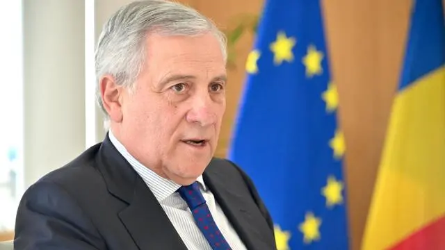 Il ministro degli Esteri Antonio Tajani, durante un’intervista in occasione del Consiglio Esteri a Bruxelles, 27 gennaio 2025. ANSA/ ALESSANDRO DI MEO