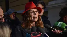 Daniela Santanchè in visita alla Questura di Milano in solidarietà con gli agenti il giorno della Befana, Milano 6 Gennaio 2025 ANSA/MATTEO CORNER