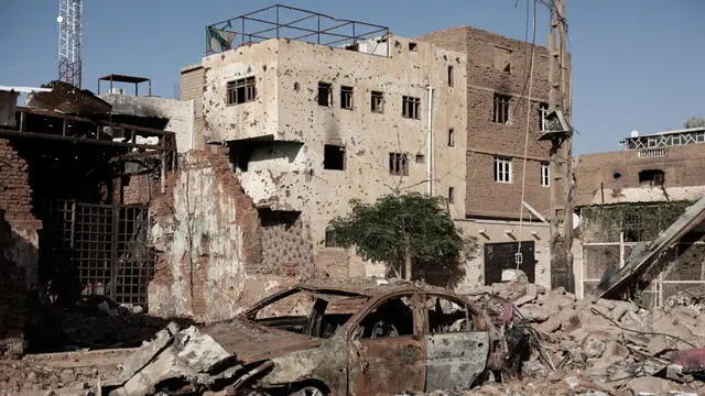 epa11700436 Damaged shops in Omdurman, Sudan, 02 November 2024 (issued 04 November 2024). On 02 November, Omdurman was under the control of the Sudanese Armed Forces. A civil war broke out April 2023 between the Sudanese military led by army chief Abdel Fattah al-Burhan, and the paramilitary Rapif Support Forces (RSF) led by Mohamed Hamdan Dagalo, the former Deputy Chairman of the Transitional Sovereignty Council of Sudan.The International Office for Migration (IOM) estimates that spme eight million people have been displaced internally or to neighbouring countries since April 2023. EPA/Sara Creta