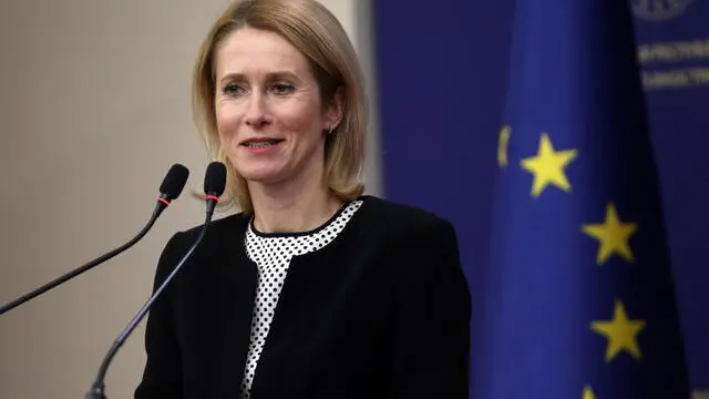 epa11850161 EU High Representative for Foreign Affairs and Security Policy Kaja Kallas attends a press conference after a meeting with Turkish Foreign Minister Hakan Fidan (not seen) in Ankara, Turkey, 24 January 2025. EPA/NECATI SAVAS