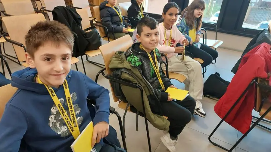 La classe V A della scuola Papa Giovanni Paolo II di Caino in visita al GdB