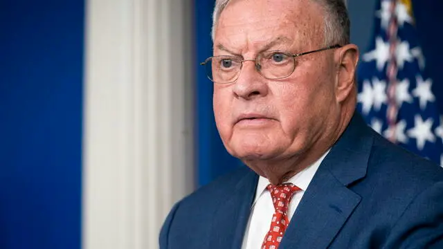 epa08688945 Keith Kellogg, National Security Advisor to Vice President Mike Pence and retired Lieutenant General in the United States Army, speaks about former coronavirus task force member Olivia Troye at a press briefing in the Brady Press Briefing Room of the White House in Washington, DC, USA, 22 September 2020. EPA/SARAH SILBIGER / POOL