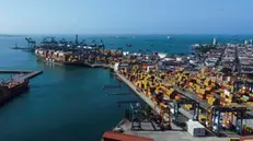 epa11853434 Aerial view of the Port of Cristobal in Colon, Panama, 24 January 2025 (Issued 25 January 2025). Panama's five main ports are in the adjacent areas of the interoceanic canal, which US President Donald Trump stated his intention to 'retake' control of the waterway, alleging Chinese interference in its operation, which has been flatly rejected by the Panamanian government. EPA/Aris Mariota