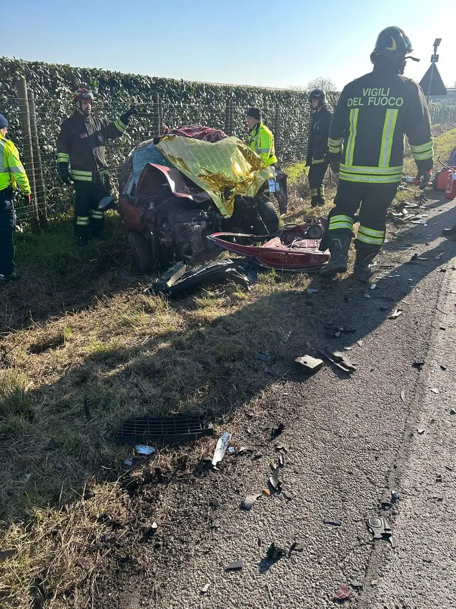 I mezzi coinvolti nell'incidente a Capriolo