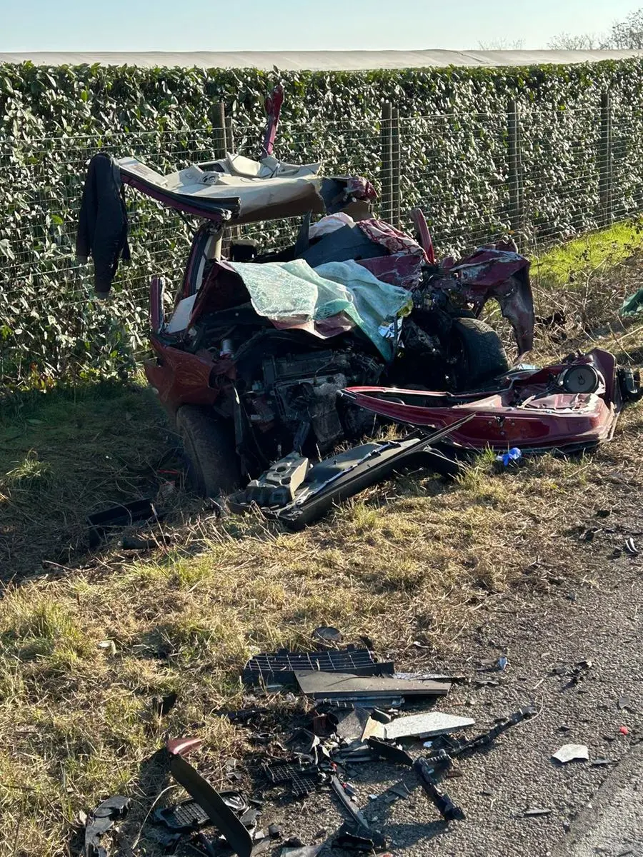 I mezzi coinvolti nell'incidente a Capriolo