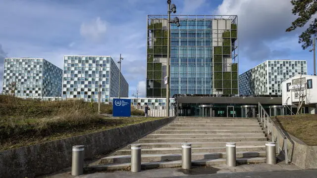 epa11732987 An exterior view of the International Criminal Court (ICC) in The Hague, Netherlands, 21 November 2024. Dutch â€‹â€‹Minister of Foreign Affairs Caspar Veldkamp stated on 21 November that The Netherlands will execute an arrest warrant issued by the International Criminal Court (ICC) over alleged war crimes against Israeli Prime Minister Benjamin Netanyahu, Israeli former Defense Minister Yoav Gallant and Hamas leader Mohammed Diab Ibrahim al Masri (also known as Mohammed Deif). EPA/REMKO DE WAAL