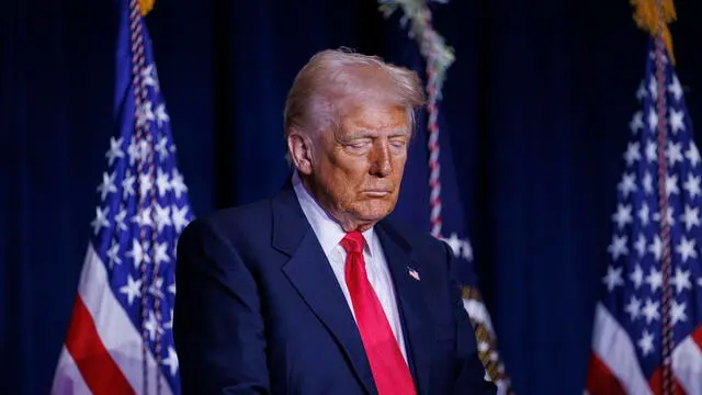 epa11879015 US President Donald Trump attends the National Prayer Breakfast at the US Capitol in Washington, DC, USA, 06 February 2025. President Trump has directed staff at the Education Departmentâ€™s Office for Civil Rights to aggressively pursue complaints involving antisemitism. EPA/AARON SCHWARTZ / POOL