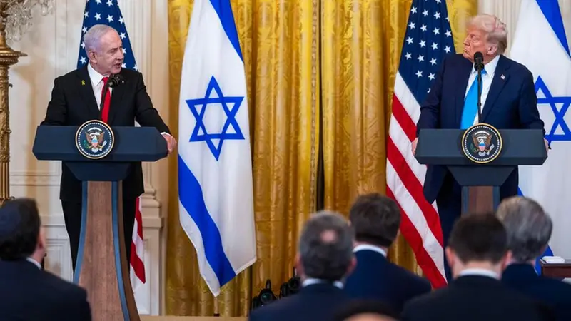 Il primo ministro israeliano Benjamin Netanyahu e il presidente degli USA Donald J. Trump