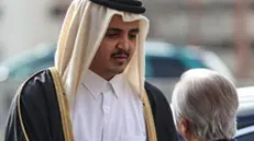 epa11882518 Qatari Sheikh Thani bin Hamad bin Khalifa Al Thani attends the funeral ceremonies for Prince Karim al Hussaini, the 49th hereditary imam of the Ismaili Muslims, in Lisbon, Portugal, 08 February 2025. According to the Aga Khan Development Network, Prince Karim al-Hussaini, Aga Khan IV and spiritual leader of Ismaili Muslims, passed away in Lisbon, Portugal, at the age of 88 on 04 February 2025. EPA/MIGUEL A. LOPES