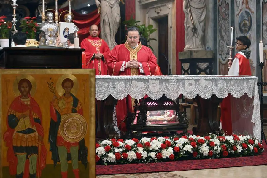 La messa  «Ab omni malo» nella chiesa di San Faustino