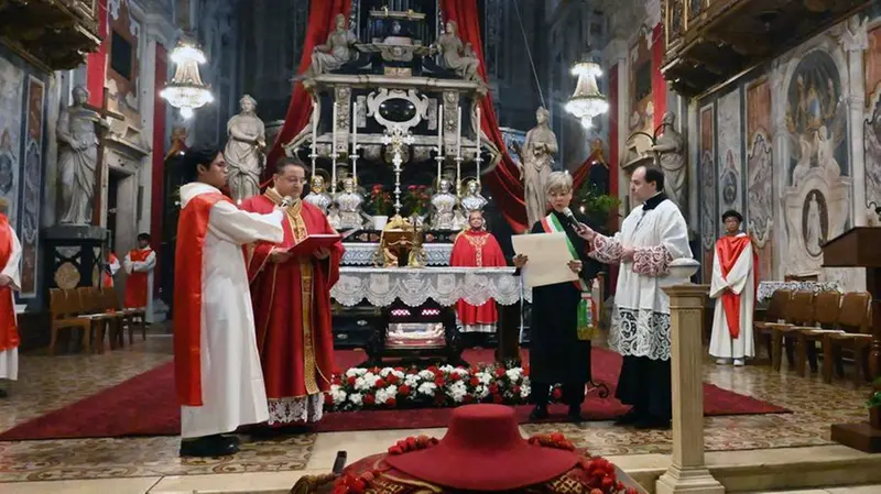 La messa  «Ab omni malo» nella chiesa di San Faustino