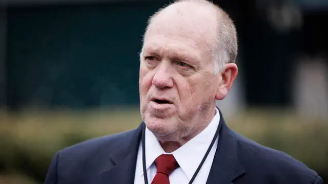 epa11879231 Tom Homan, former Director of Immigration and Customs Enforcement and President Trump's 'border czar' gives remarks to the press outside the West Wing of the White House in Washington DC, USA, 06 February 2025. EPA/AARON SCHWARTZ / POOL