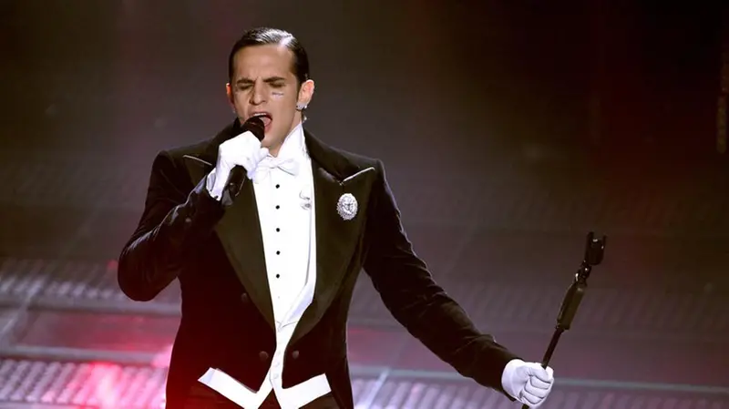 Italian singer Achille Lauro performs on stage at the Ariston theatre during the 75th edition of the Sanremo Italian Song Festival, in Sanremo, Italy, 11 February 2025. The music festival will run from 11 to 15 February 2025. ANSA/ETTORE FERRARI
