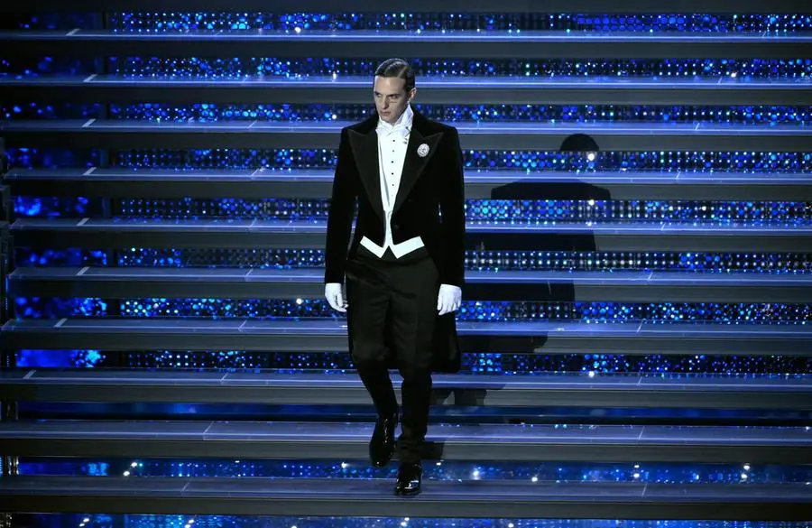 Italian singer Achille Lauro performs on stage at the Ariston theatre during the 75th edition of the Sanremo Italian Song Festival, in Sanremo, Italy, 11 February 2025. The music festival will run from 11 to 15 February 2025. ANSA/ETTORE FERRARI