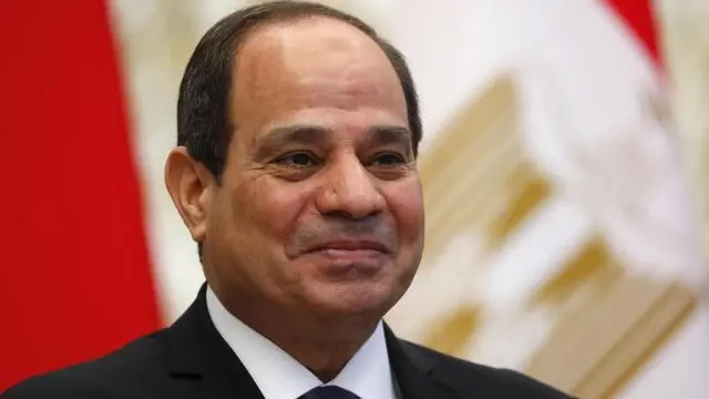 epa07655074 Egyptian President Abdel Fattah al-Sisi during a meeting with Belarusian President Lukashenko, in Minsk, Belarus, 18 June 2019. Sisi is in Belarus on a two-day official visit. EPA/VASILY FEDOSENKO / POOL