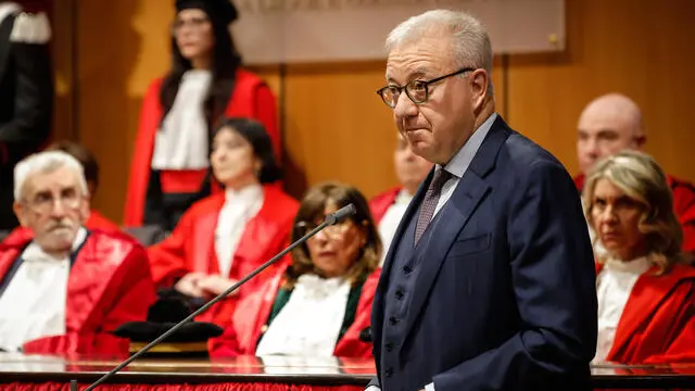 Alfredo Mantovano durante l'inaugurazione anno Giudiziario presso la Corte di Appello, Roma, 25 Gennaio 2025.ANSA/GIUSEPPE LAMI