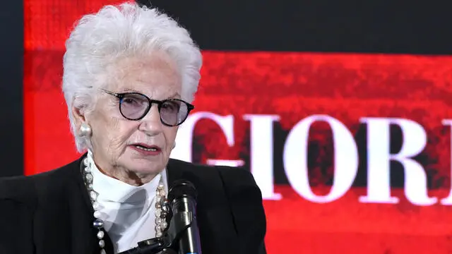 La senatrice a vita Liliana Segre, sopravvissuta ad Auschwitz-Birkenau, durante la celebrazione del 'Giorno della Memoria' al Quirinale, Roma, 28 gennaio 2025. ANSA/ETTORE FERRARI