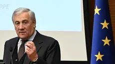 L'intervento del vicepresidente del Consiglio, ministro degli Esteri e presidente di Forza Italia, Antonio Tajani, nel corso del convegno di FI "Più Poteri per Roma Capitale" a Roma, 11 febbraio 2025. ANSA/MAURIZIO BRAMBATTI