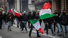 Corteo di estrema destra sfila per le strade di Bologna Bologna/ 9 novembre 2024 ANSA/MAX CAVALLARI