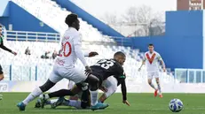 Sport Calcio Serie B Reggio Emilia Stadio Mapei Sassuolo Brescia nella foto contatto dubbio tra Gennaro Borrelli (Brescia Calcio) e Toljan  15/02/2025 nicoli@newreporter